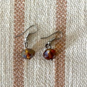 Brown Gem drop earrings